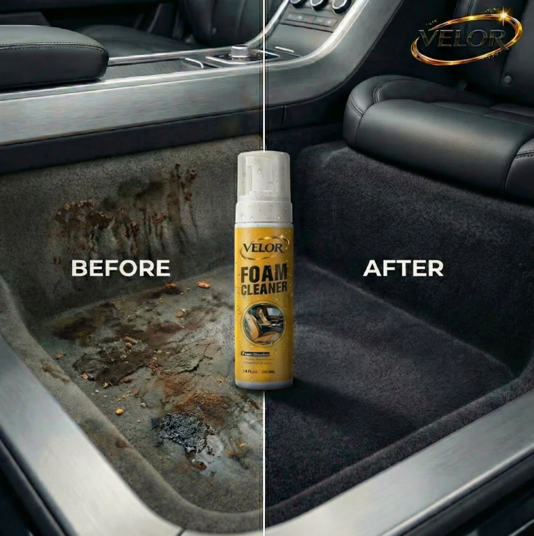 Velor™ FoamLux Interior Cleaner | Silicone-Free Deep Clean & Gloss Protection for Every Surface