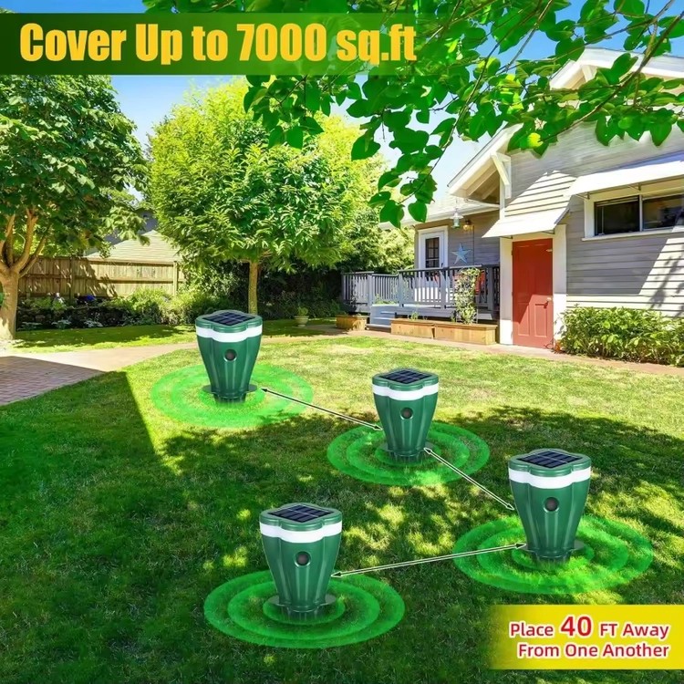 Solar Ultrasonic Mole & Snake Repellent, Waterproof Outdoor Pest Deterrent